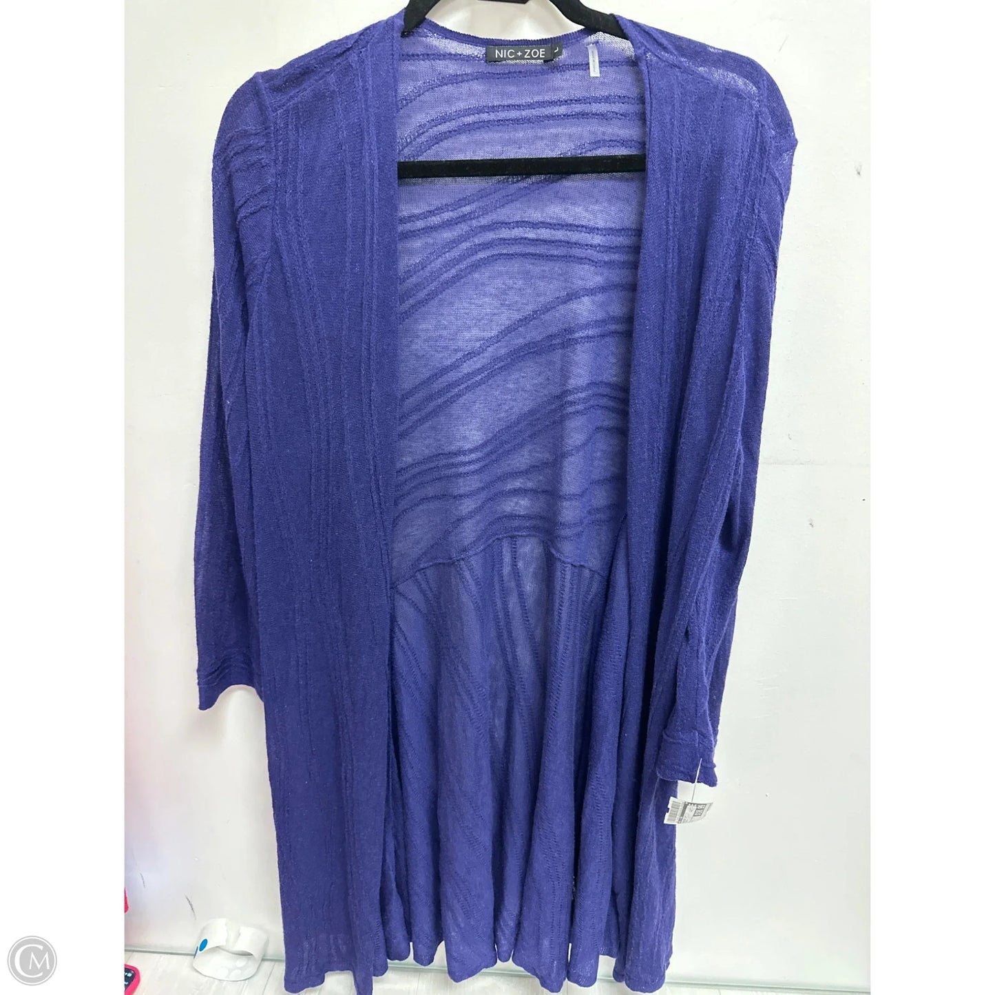 Sweater Cardigan By Nic + Zoe In Purple, Size: L