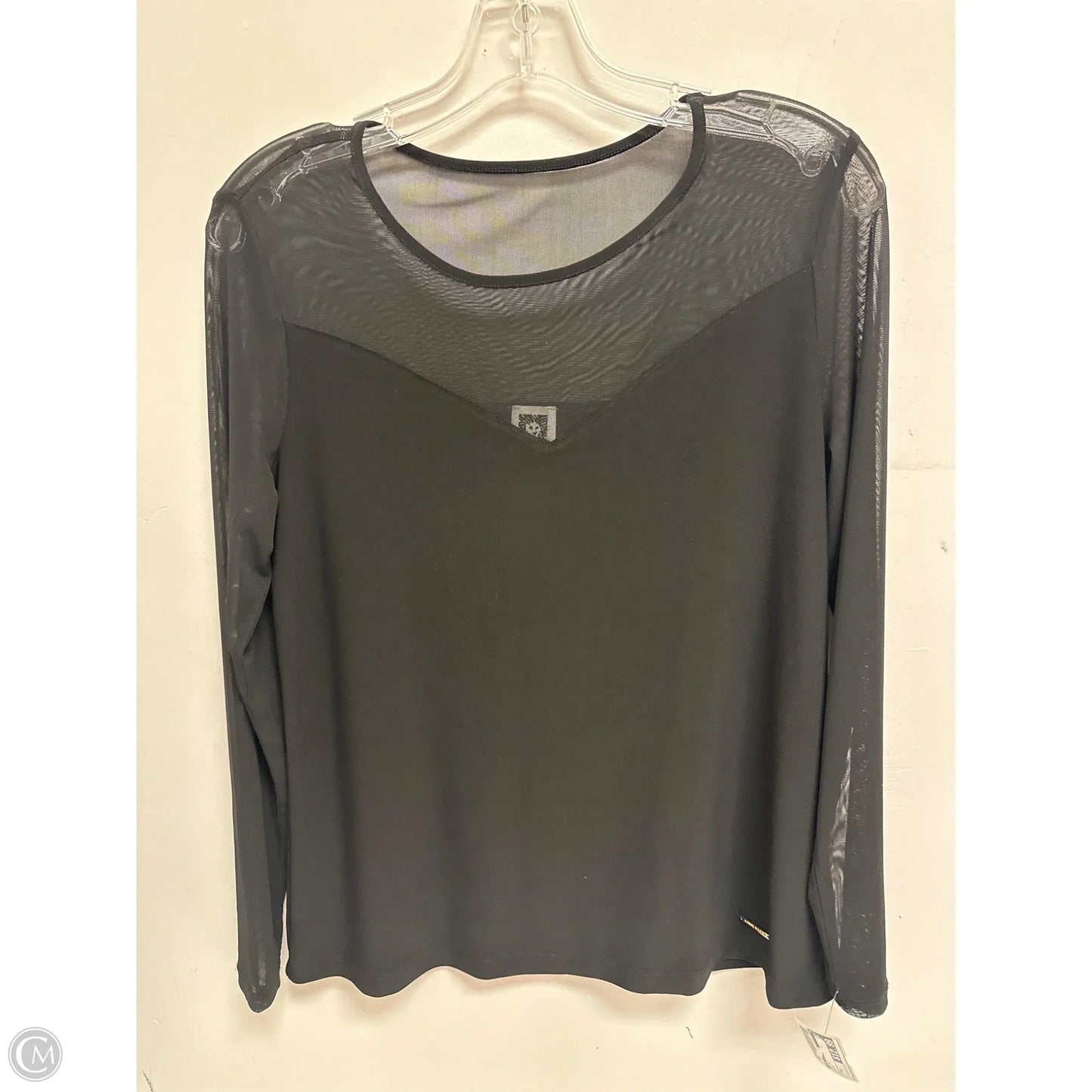 Top Long Sleeve By Anne Klein In Black, Size: M