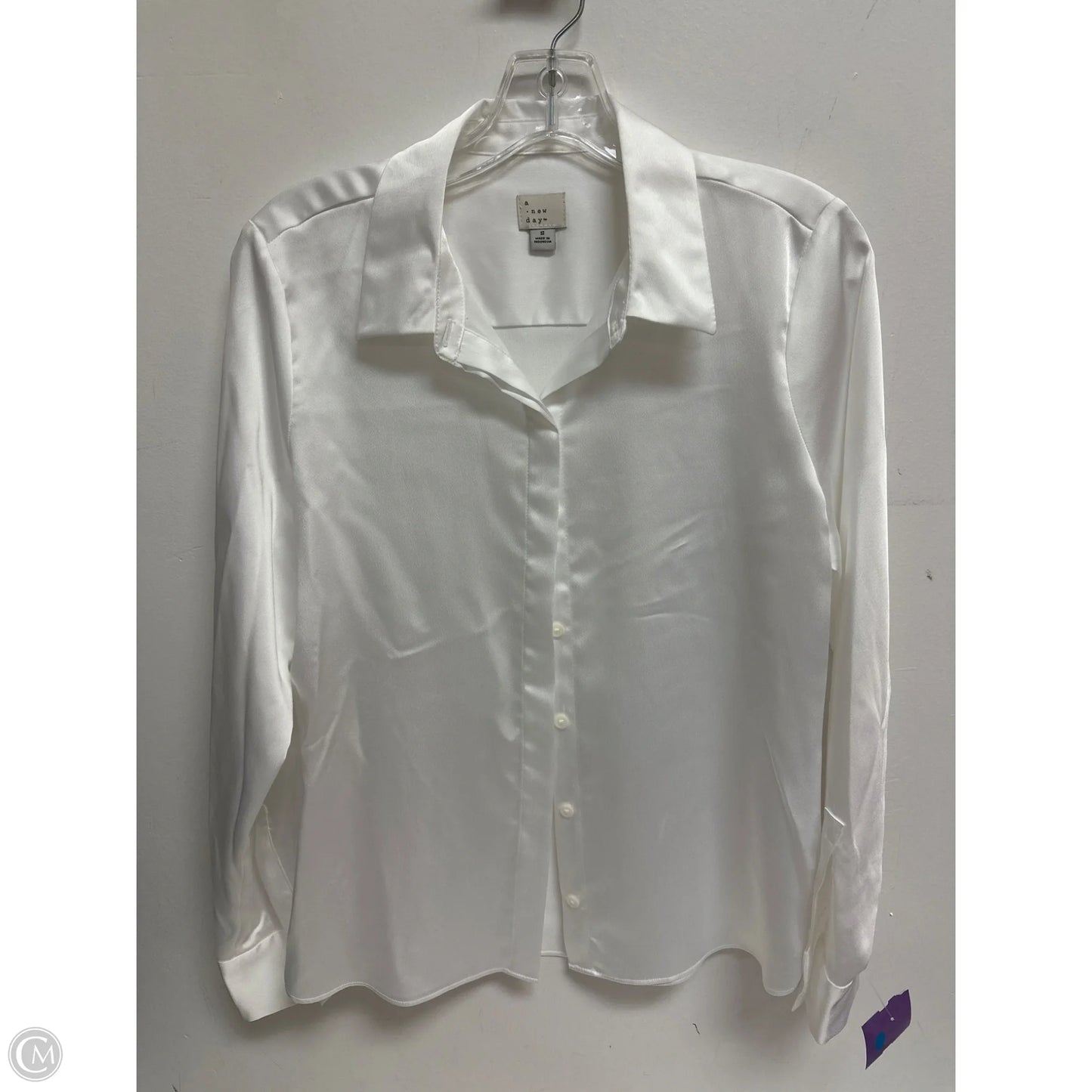 Blouse Long Sleeve By A New Day In White, Size: S