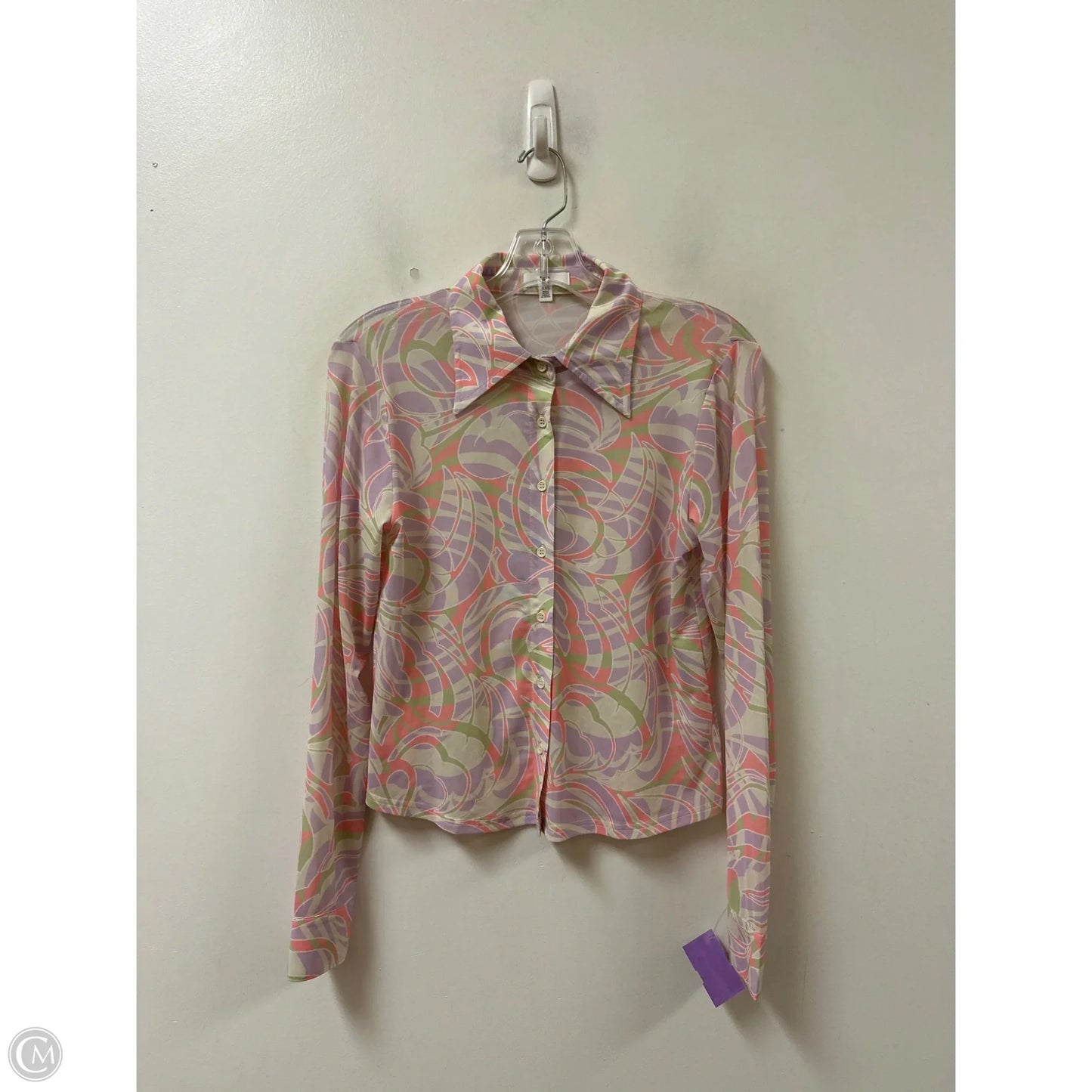 Top Long Sleeve By Bp In Pink & Purple, Size: Xs