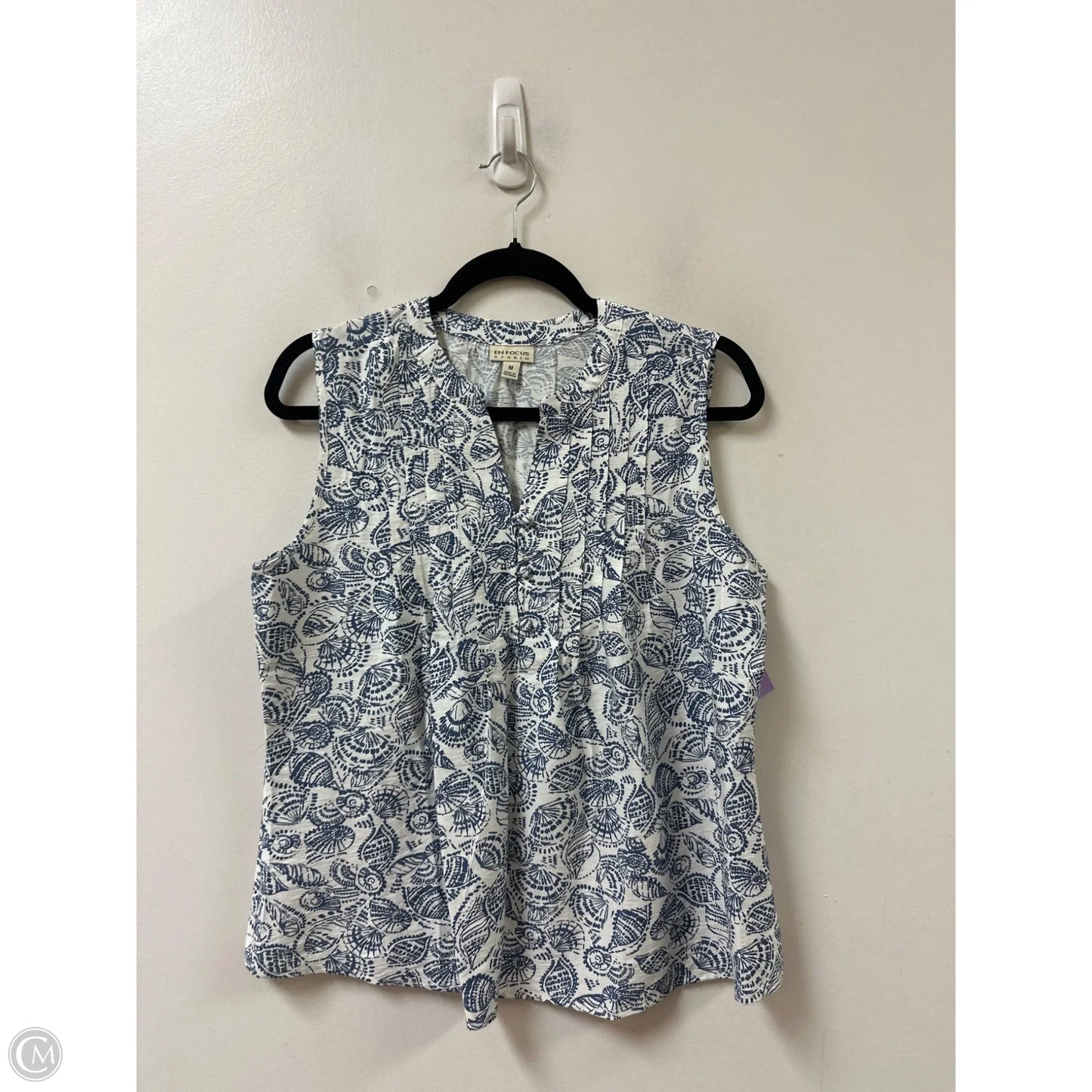 Top Sleeveless By Enfocus In Blue, Size: M