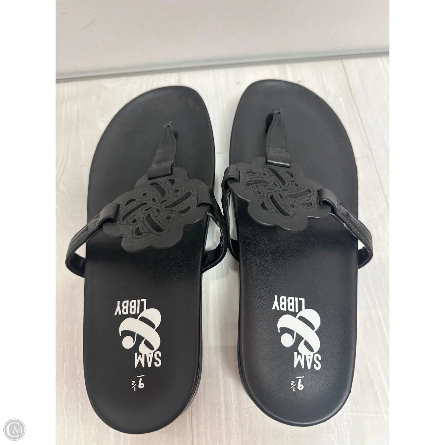 Sandals Flats By Clothes Mentor In Black, Size: 9.5