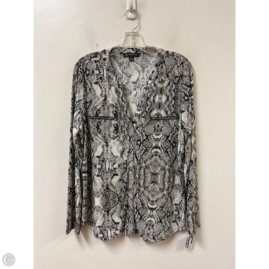 Top Long Sleeve By Inc In Black & White, Size: Xl