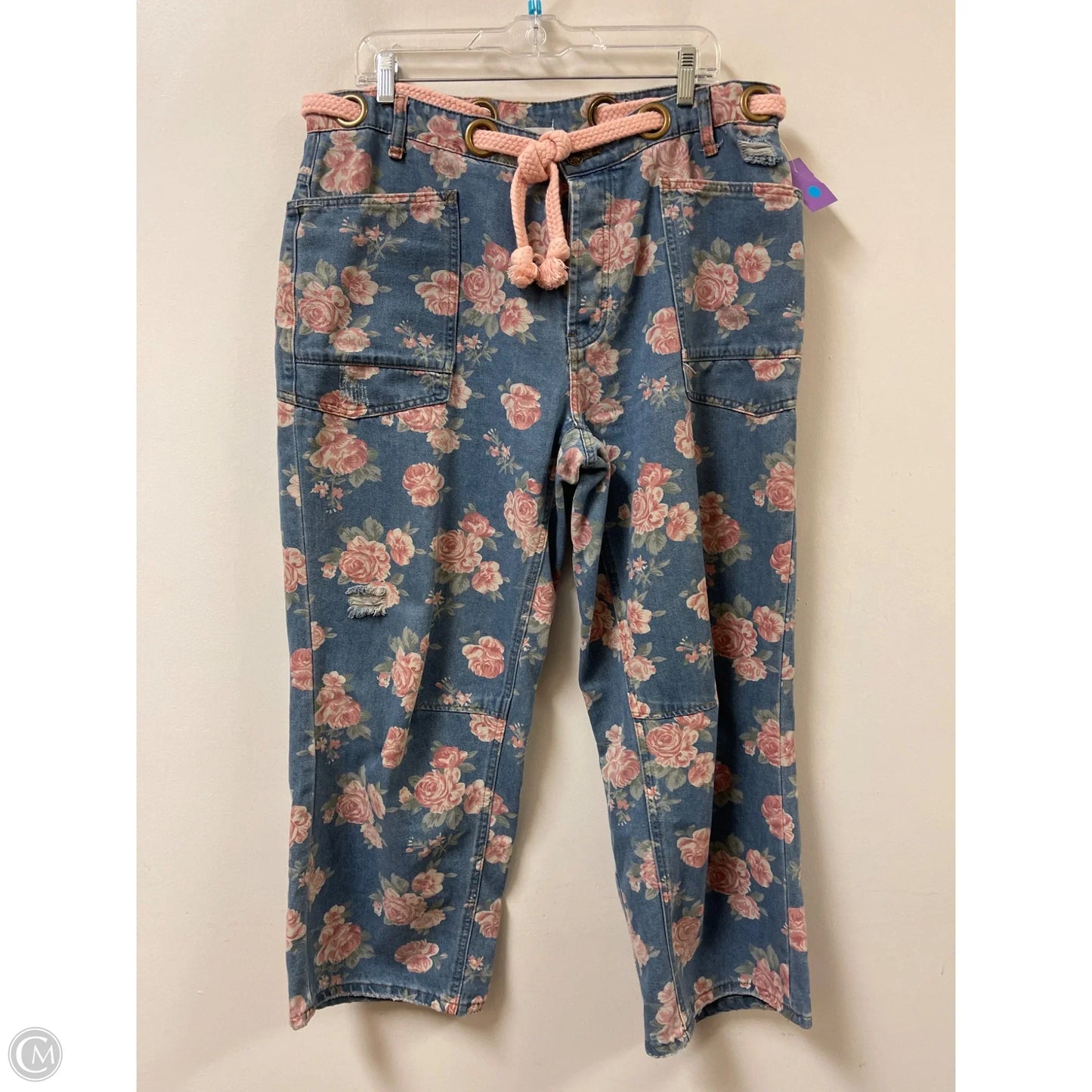 Jeans Flared By Bibi In Blue Denim, Size: 14