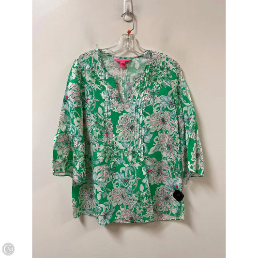 Top Long Sleeve Designer By Lilly Pulitzer In Green, Size: S