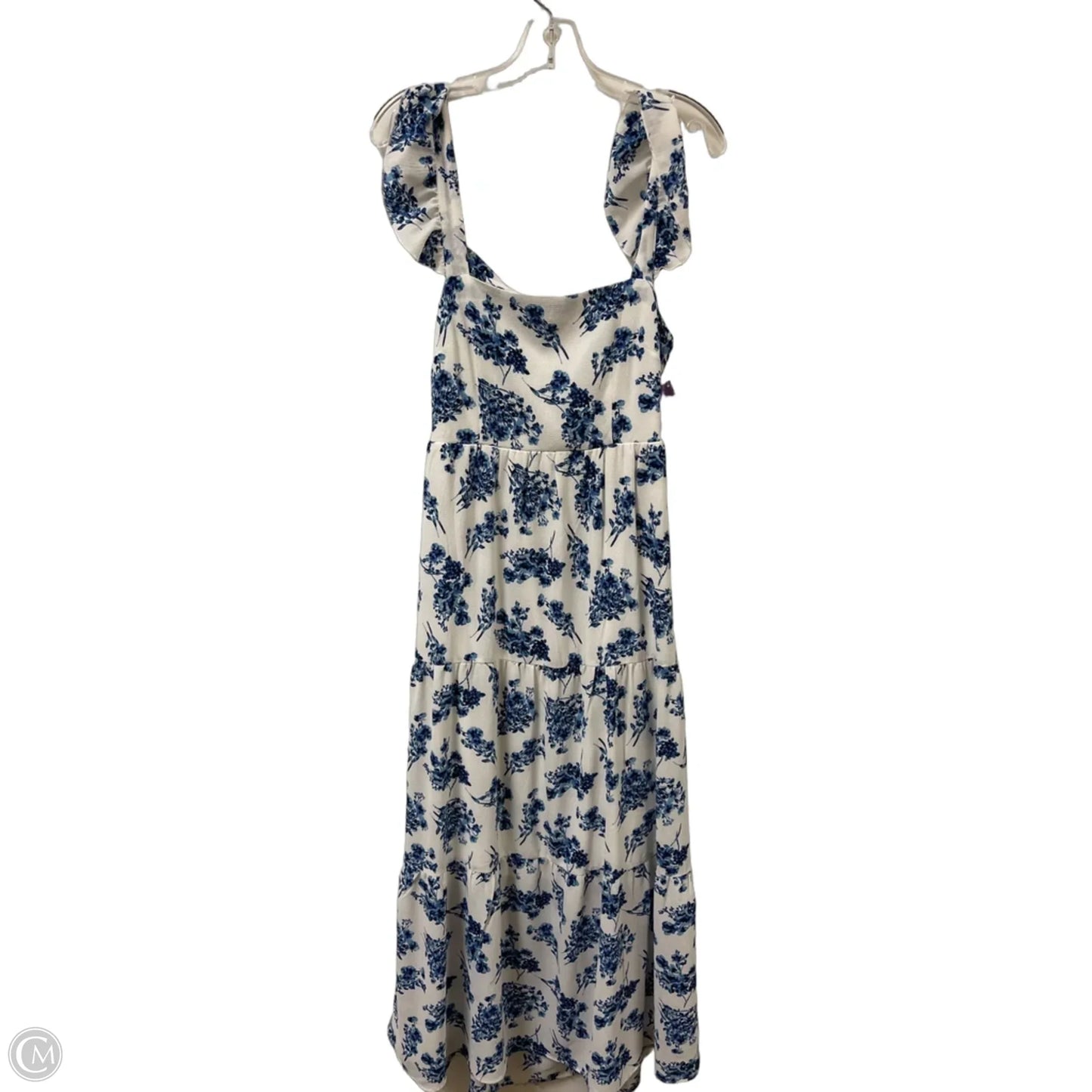 Dress Casual Maxi By Clothes Mentor In Blue & White, Size: L