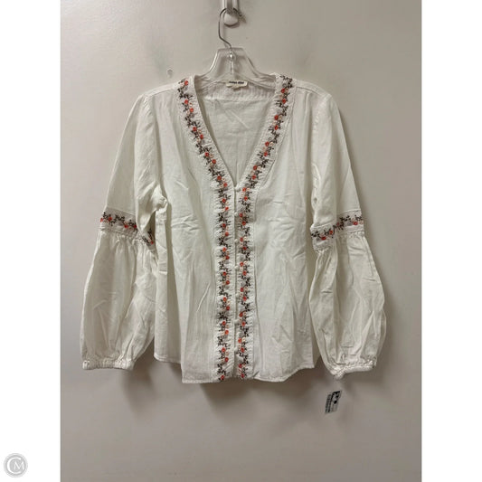 Top Long Sleeve By Clothes Mentor In White, Size: L