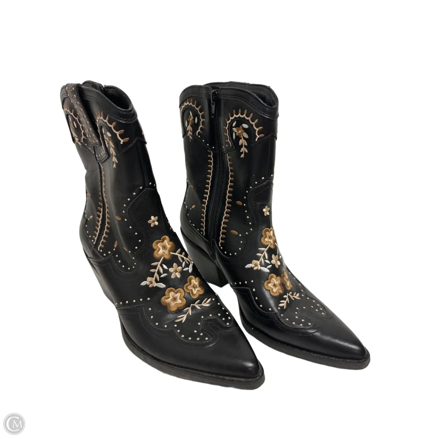 Boots Ankle Heels By Crown Vintage In Black, Size: 9