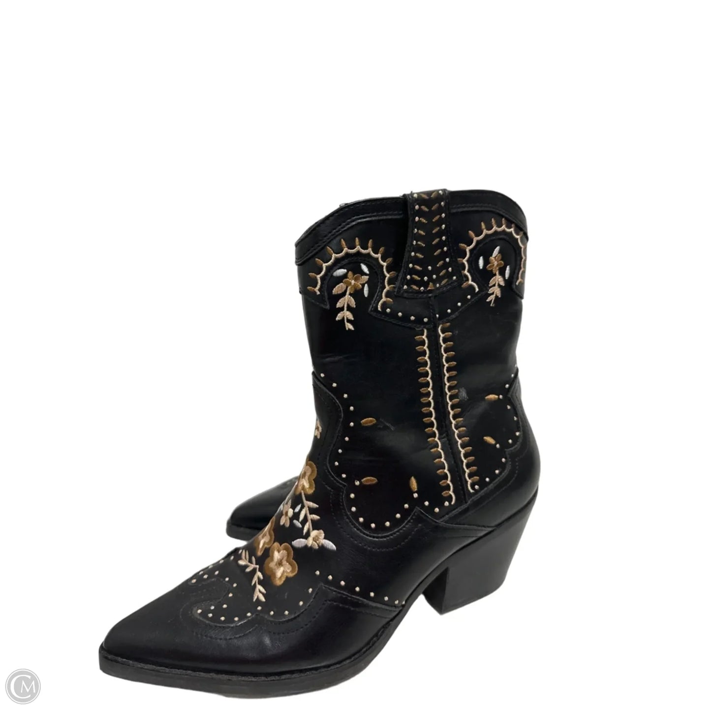 Boots Ankle Heels By Crown Vintage In Black, Size: 9