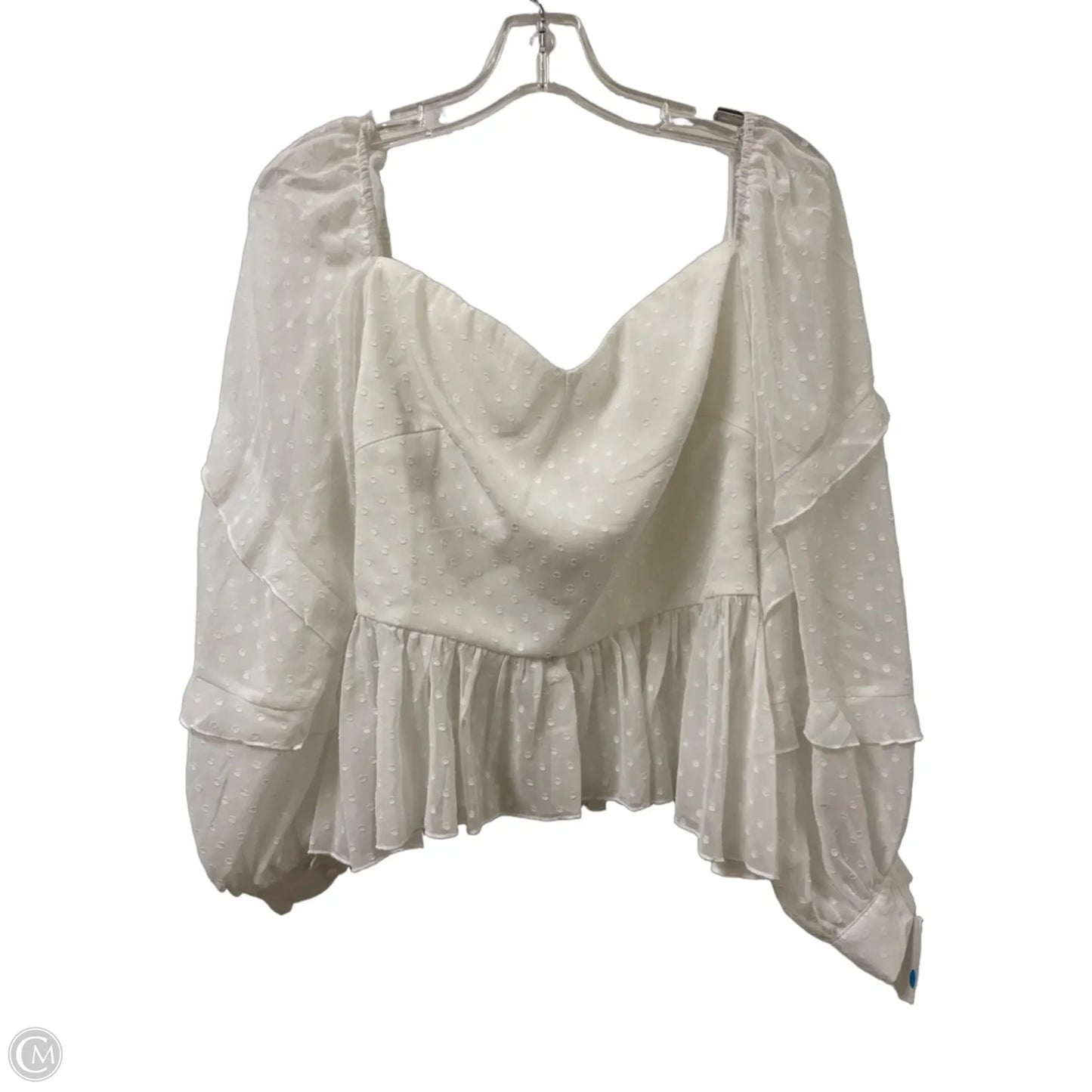 Top Long Sleeve By Two Sisters In White, Size: Xl