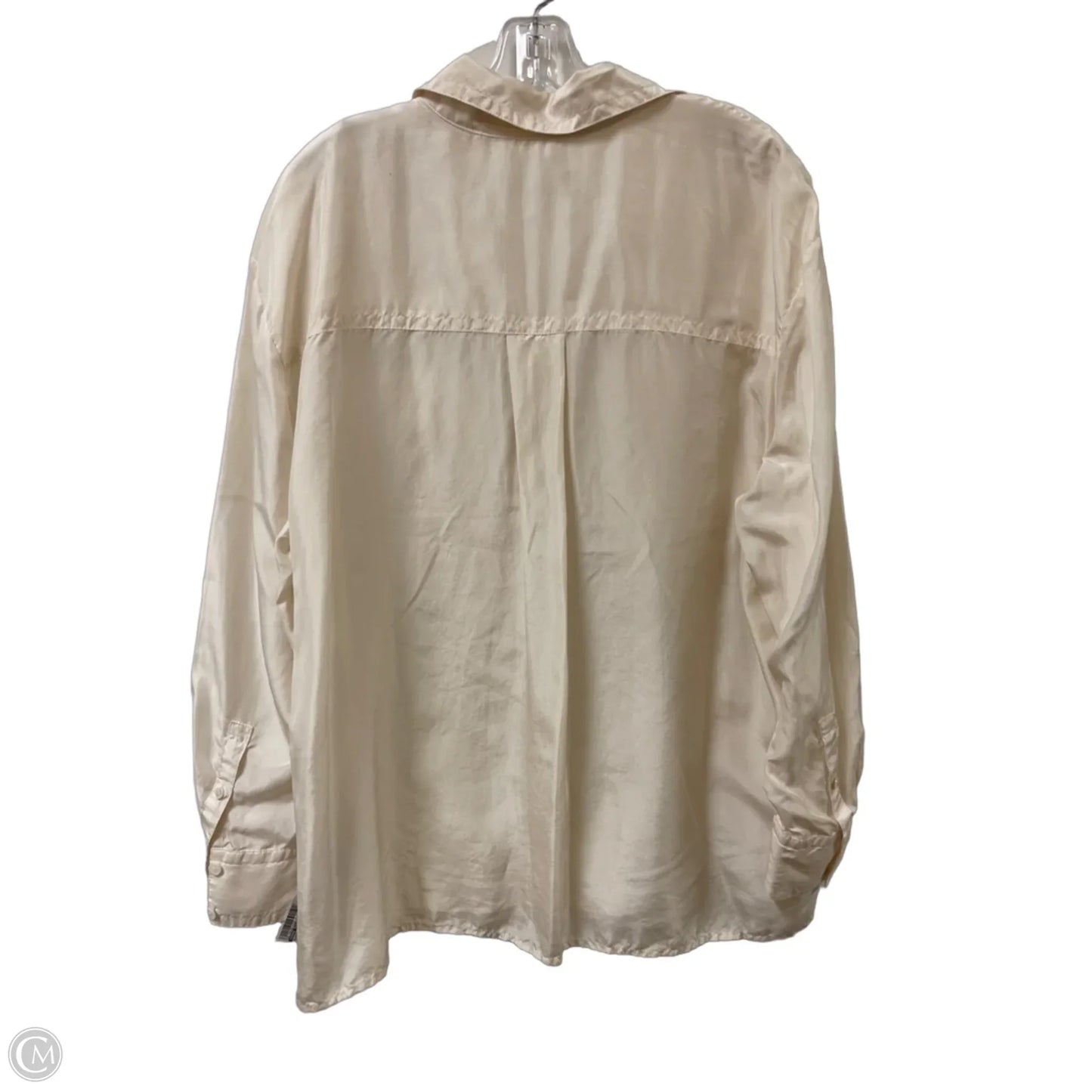 Blouse Long Sleeve By Banana Republic In Cream, Size: L