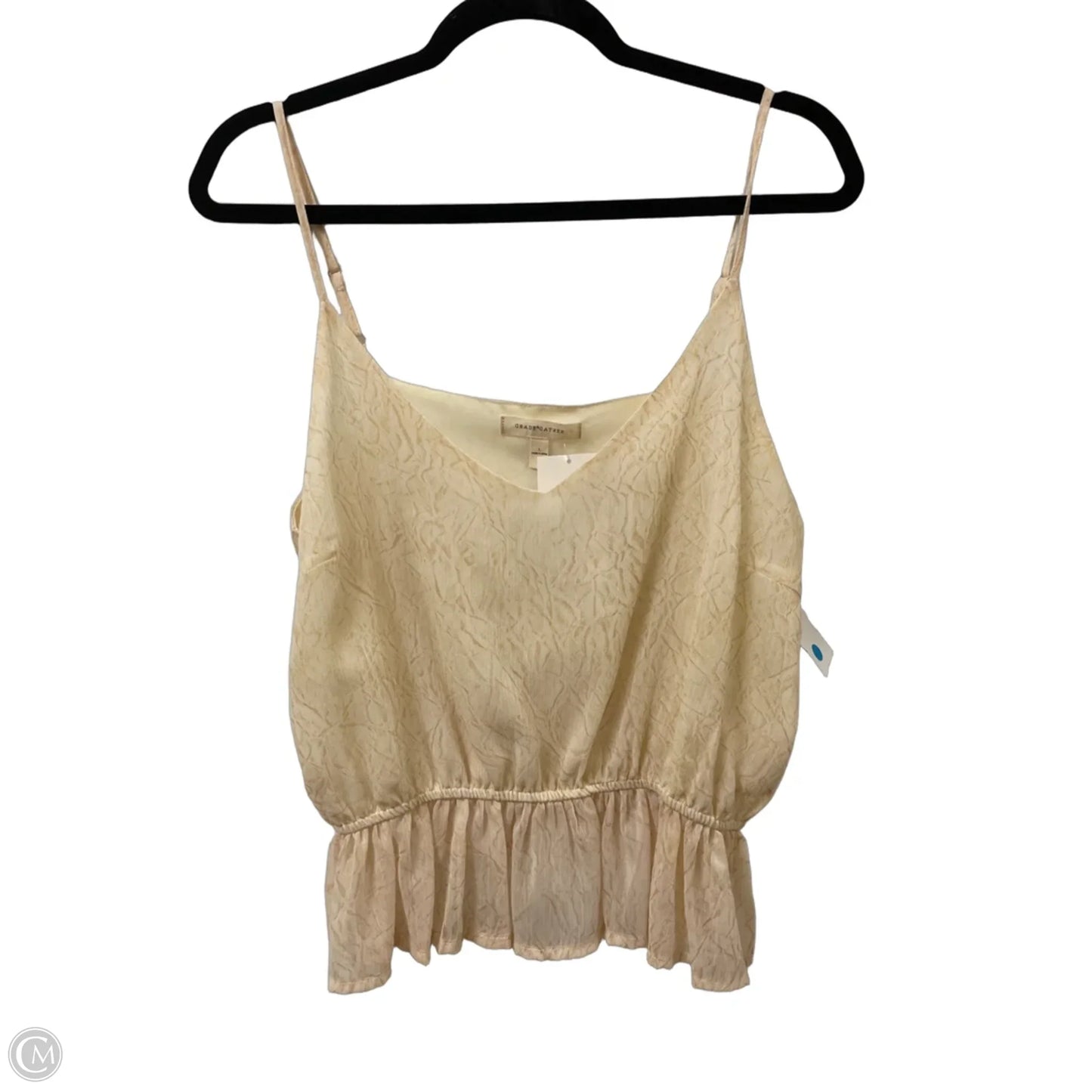 Top Sleeveless By Grade & Gather In Cream, Size: L