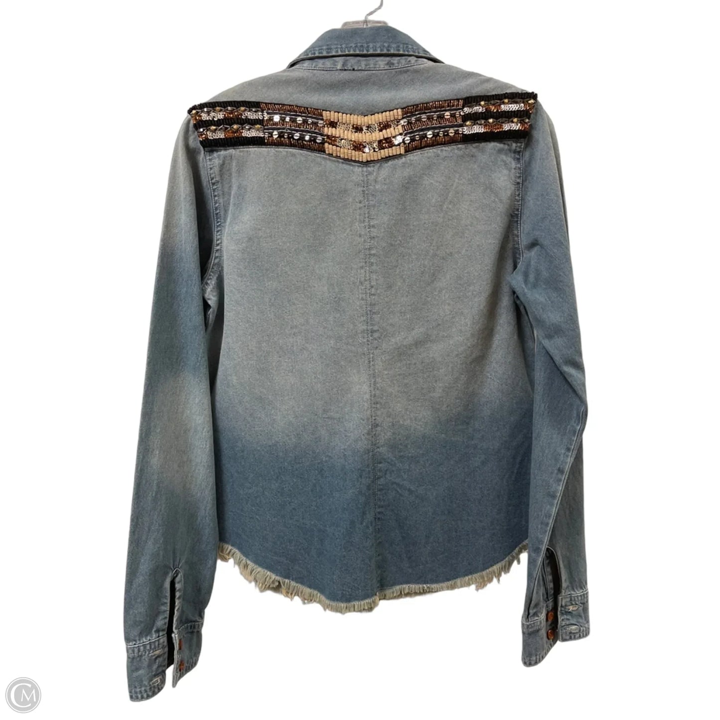 Blouse Long Sleeve By Miss Me In Blue, Size: M
