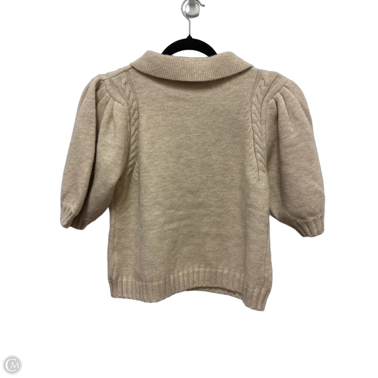 Sweater Short Sleeve By Clothes Mentor In Tan, Size: M