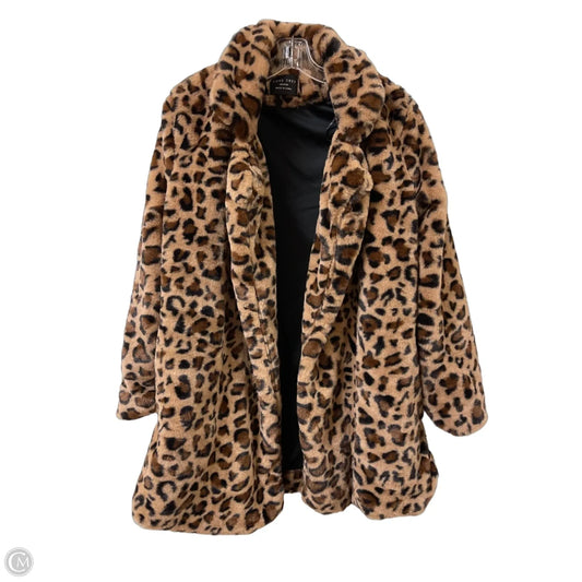 Coat Faux Fur & Sherpa By Love Tree In Animal Print, Size: M