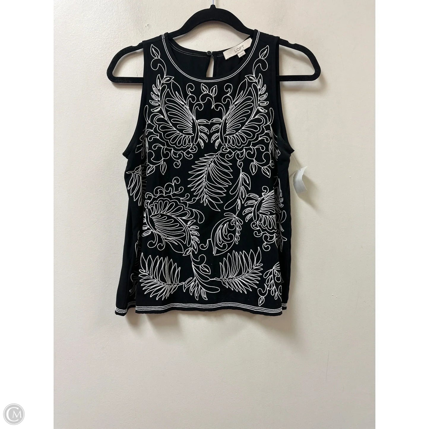 Top Sleeveless By Loft In Black & White, Size: Xs
