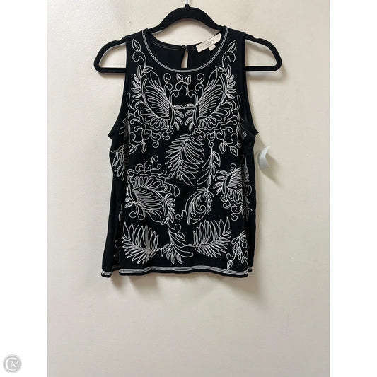 Top Sleeveless By Loft In Black & White, Size: Xs