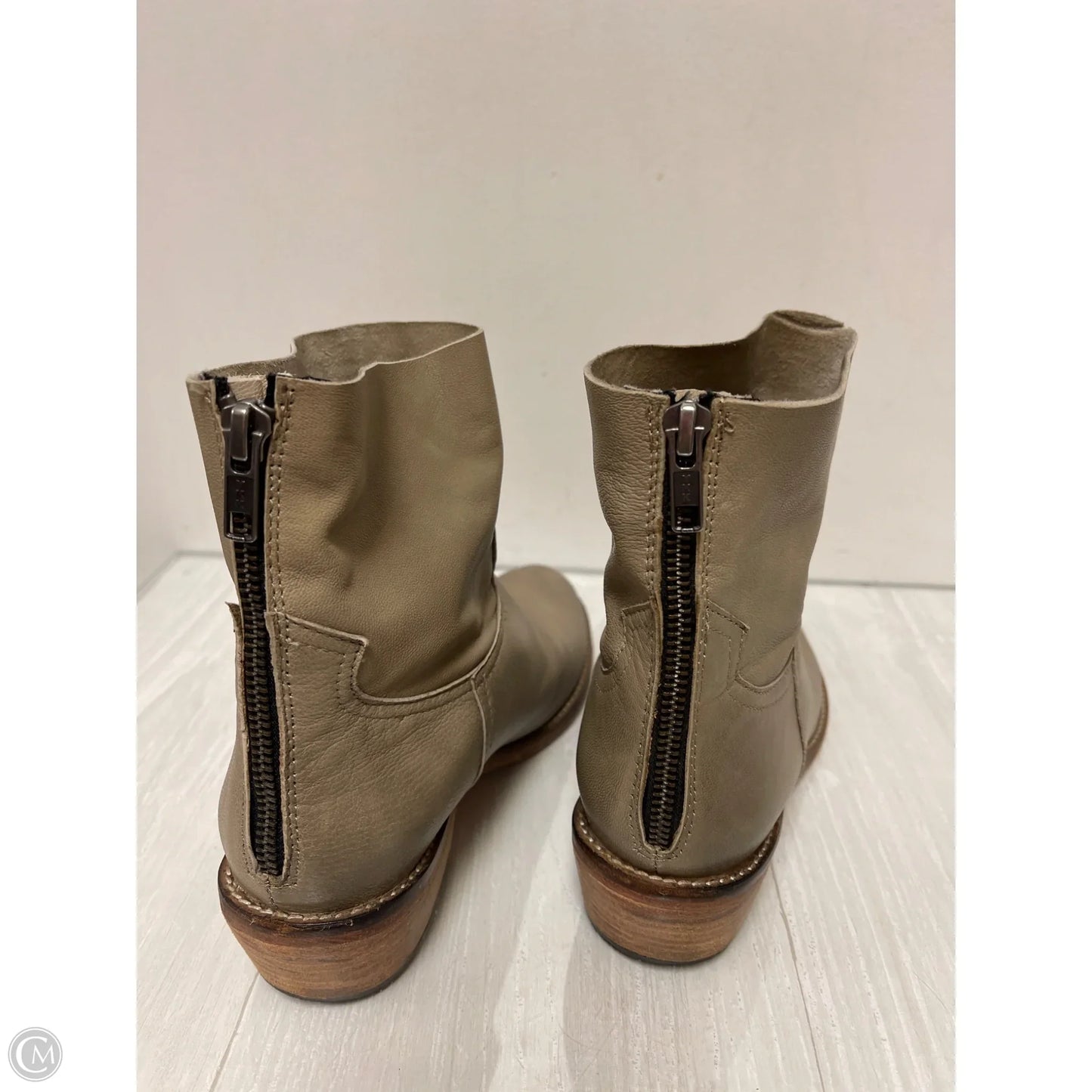 Boots Ankle Flats By Adam Tucker In Taupe, Size: 7