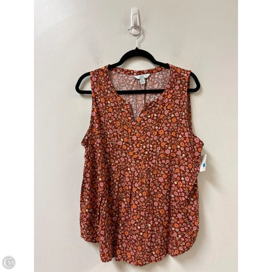 Top Sleeveless By Croft And Barrow In Orange, Size: 1x