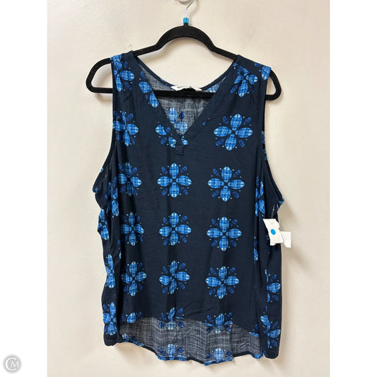 Top Sleeveless By Sonoma In Blue, Size: 1x