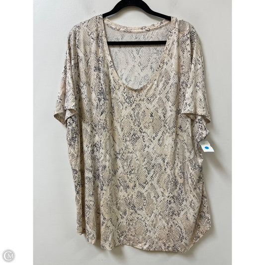 Top Short Sleeve By Ava & Viv In Snakeskin Print, Size: 3x