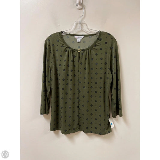 Top Long Sleeve By Liz Claiborne In Green, Size: Lp