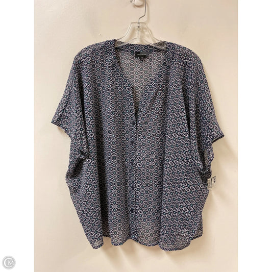 Top Short Sleeve By Limited In Blue & White, Size: M