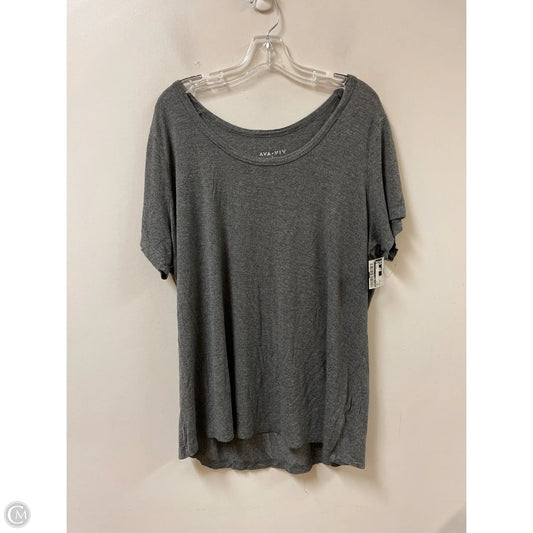 Top Short Sleeve By Ava & Viv In Grey, Size: 1x
