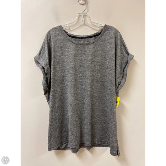 Athletic Top Short Sleeve By Zelos In Grey, Size: 2x