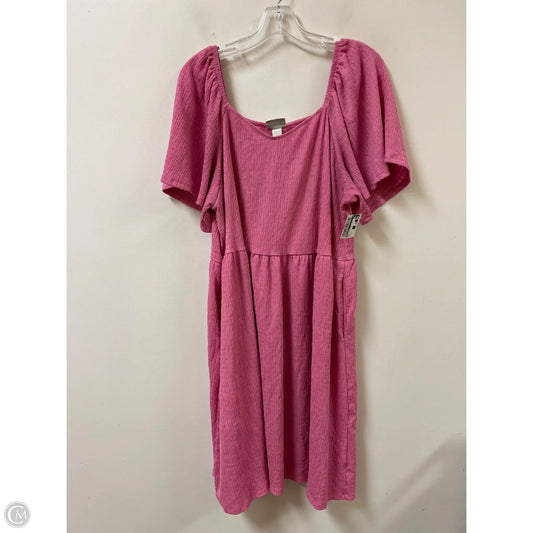 Dress Casual Midi By Ava & Viv In Pink, Size: 1x