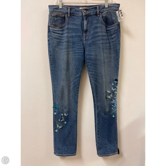 Jeans Straight By Johnny Was In Blue Denim, Size: 8