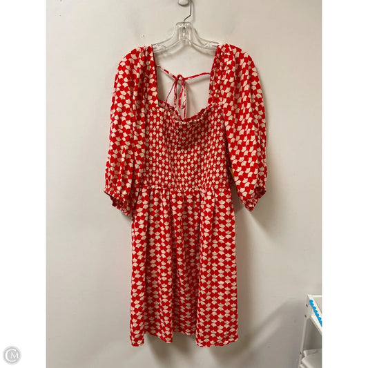 Dress Casual Short By Ava & Viv In Red & White, Size: 3x