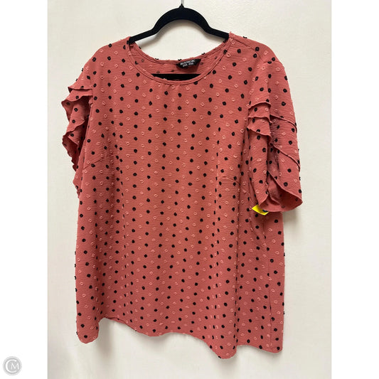 Top Short Sleeve By Bloomchic In Black & Pink, Size: 1x