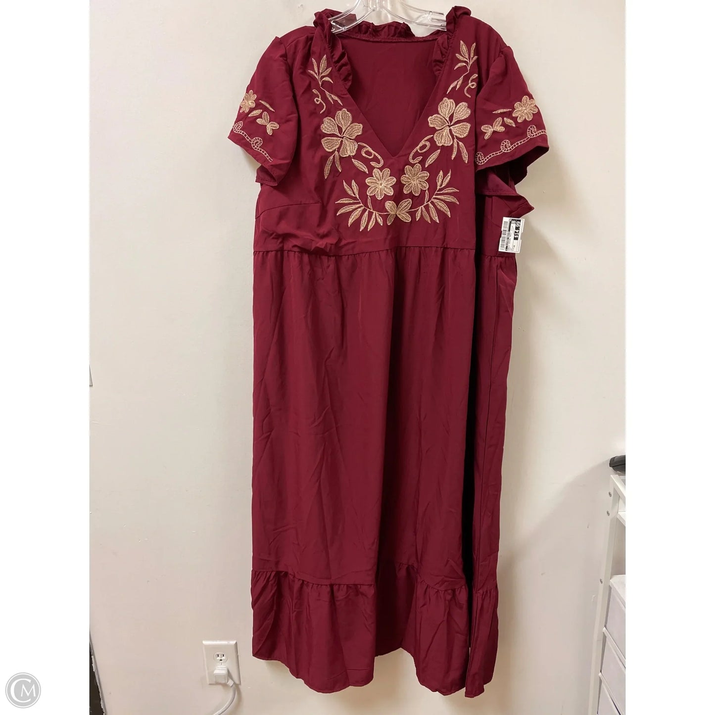 Dress Casual Maxi By Clothes Mentor In Red, Size: 3x