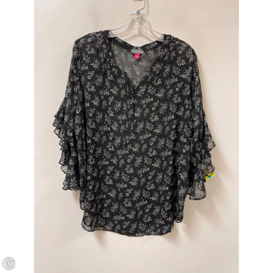 Top 3/4 Sleeve By Vince Camuto In Black & White, Size: Xl