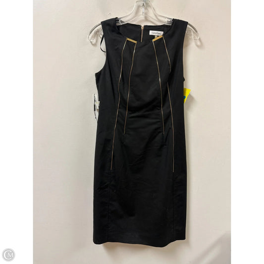 Dress Casual Short By Calvin Klein In Black & Gold, Size: S
