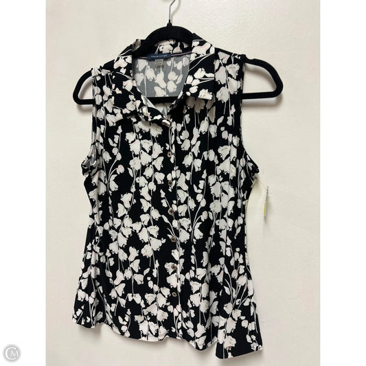 Blouse Sleeveless By Tommy Hilfiger In Black & White, Size: M