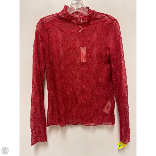 Top Long Sleeve By Anthropologie In Red, Size: M