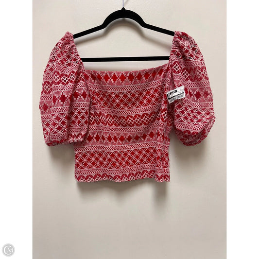 Top Short Sleeve By Antonio Melani In Red & White, Size: M
