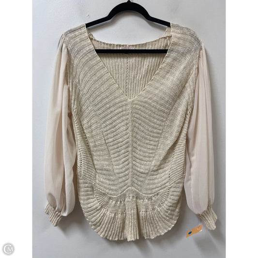Sweater By Skies Are Blue In Cream, Size: L
