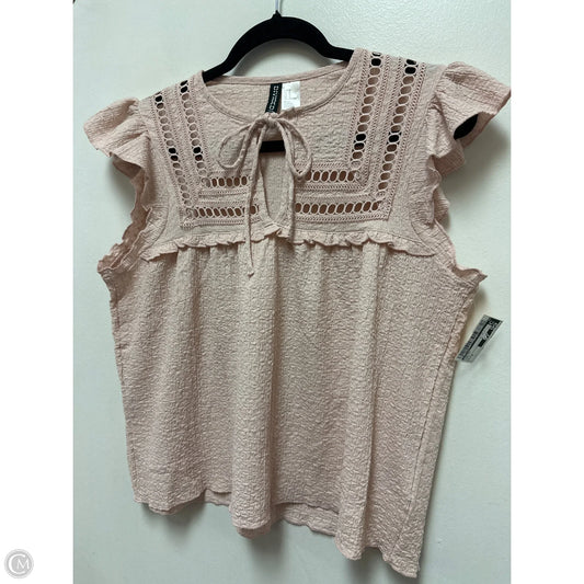 Top Short Sleeve By Divided In Pink, Size: M