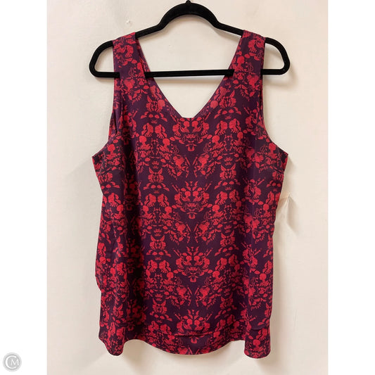 Top Sleeveless By Cabi In Purple & Red, Size: Xl