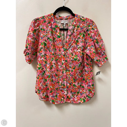 Blouse Short Sleeve By Michael Stars In Floral Print, Size: S