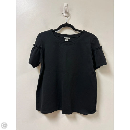 Top Short Sleeve By Halogen In Black, Size: L