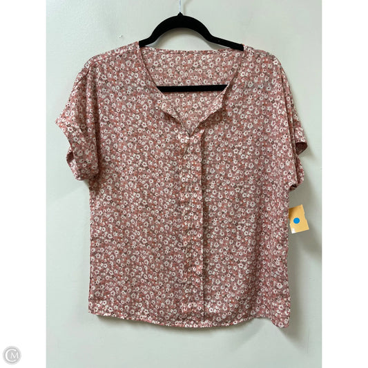 Top Short Sleeve By Shein In Pink, Size: S