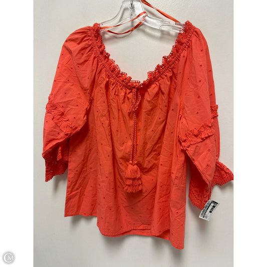 Top Long Sleeve By Charter Club In Orange, Size: L