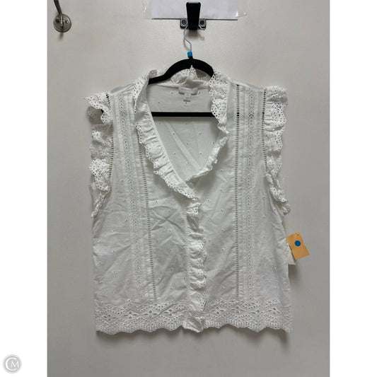 Blouse Sleeveless By Charter Club In White, Size: M