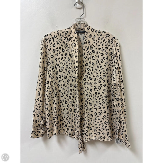 Blouse Long Sleeve By Zara In Animal Print, Size: M