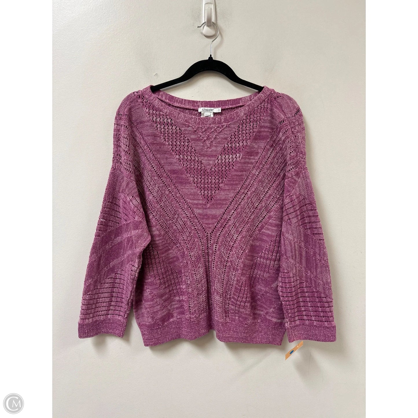 Sweater By Chicos In Purple, Size: L