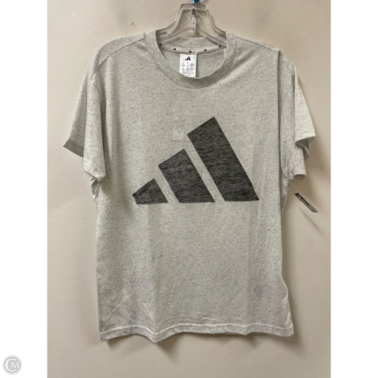 Athletic Top Short Sleeve By Adidas In Grey, Size: M
